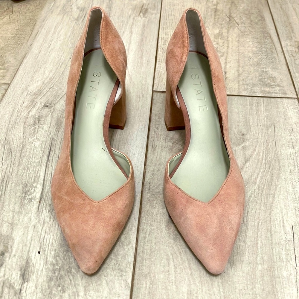 1. State suede pink heels size 8.5